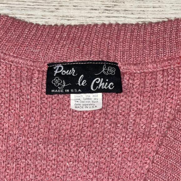 EUC Vintage Pour le Chic Mauve Pink Knit Sweater Vest - Picture 2 of 6